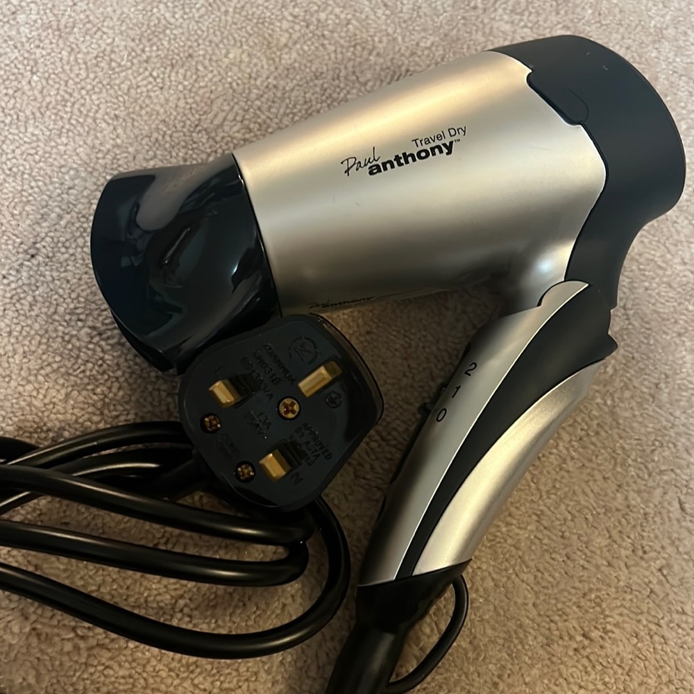 Paul Anthony compact hair dryer for European travel